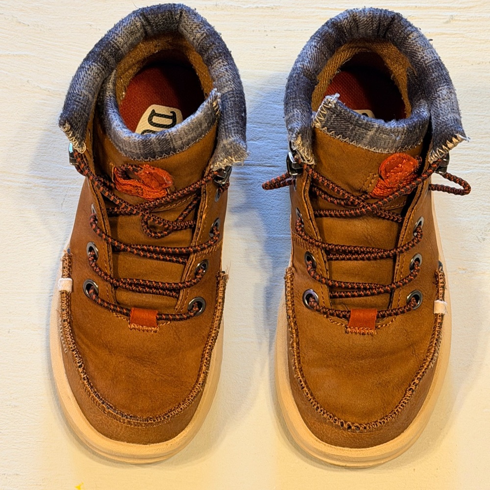 Hey Dude Brown Kids Boots with Blue Accents